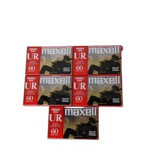 Maxell UR 60 Blank Audiocassettes Normal Bias Lot of 5 Brand New Sealed
